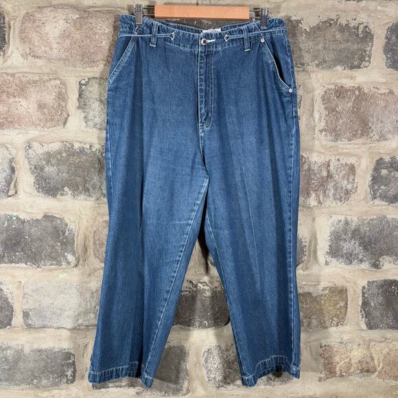 Carolina Blues Capri Jeans Medium‎ Wash Woman's Size 14 High Rise 100% Cotton - Picture 1 of 11